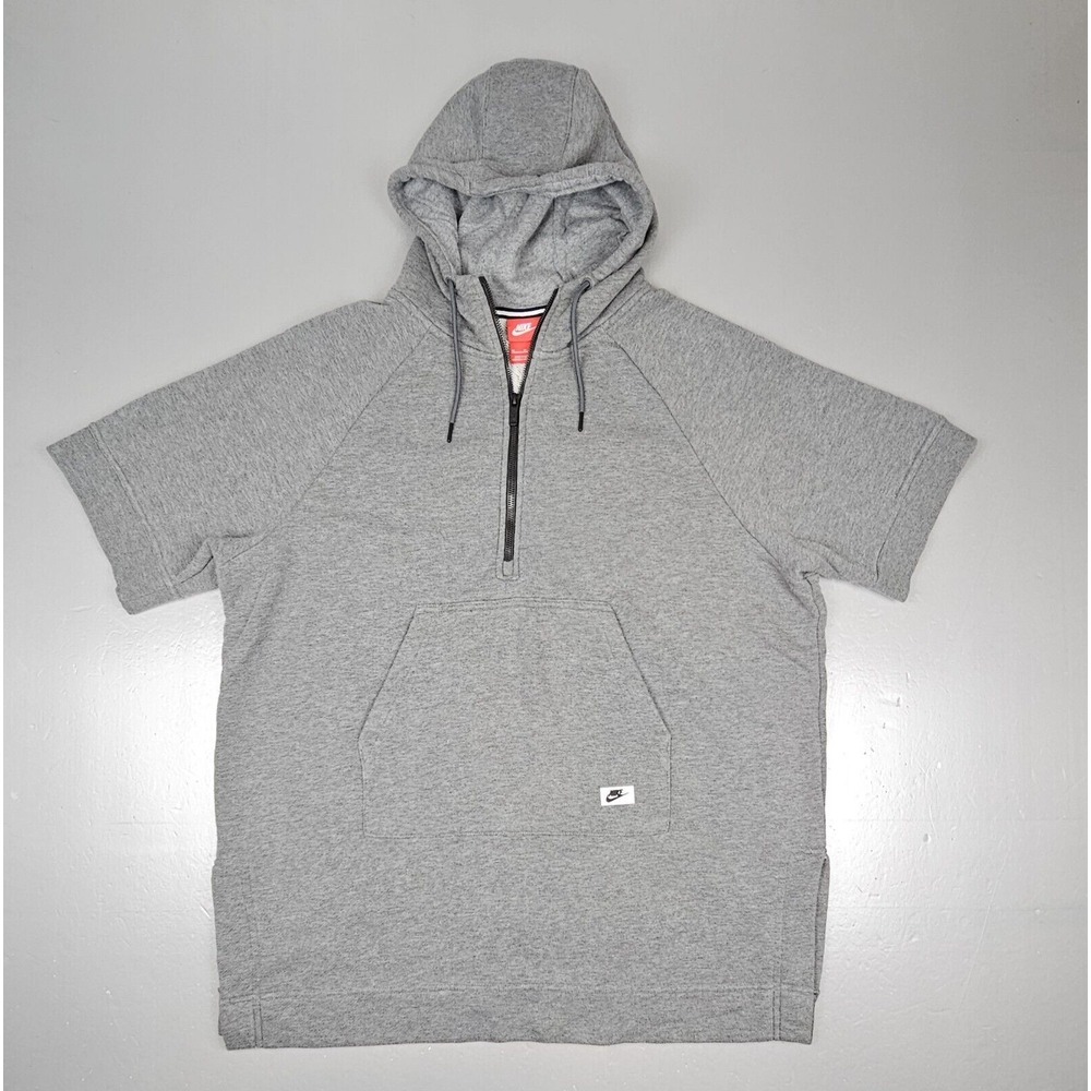 Nike Sportswear Hoodie Womens Med. Tunic Length Hooded Grey Sweatshirt Dress